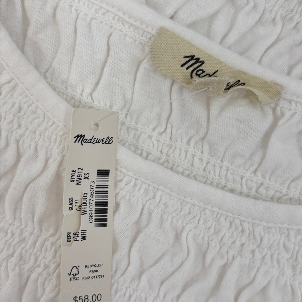 Madewell Smocked Boatneck Tank - Picture 3 of 5